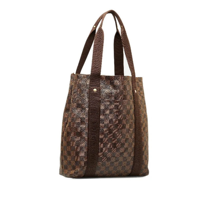 Louis Vuitton bags with a snap - button closure and a decorative charm for styleLOUIS VUITTON Damier Ebene Cabas Beaubourg Tote Bag