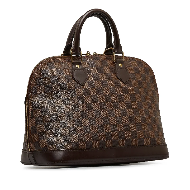 Louis Vuitton handbags with a back - zip pocket for storing valuablesLOUIS VUITTON Damier Ebene Alma PM Handbag