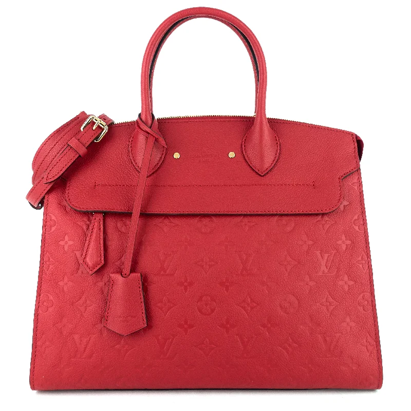 Louis Vuitton crossbody bags with a keychain holder for practicalityPont-Neuf GM Red Monogram Empreinte Leather Bag