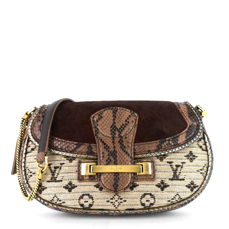 Louis Vuitton handbags with a back - zip pocket for storing valuablesEmpire Levant Suede and Python Bag