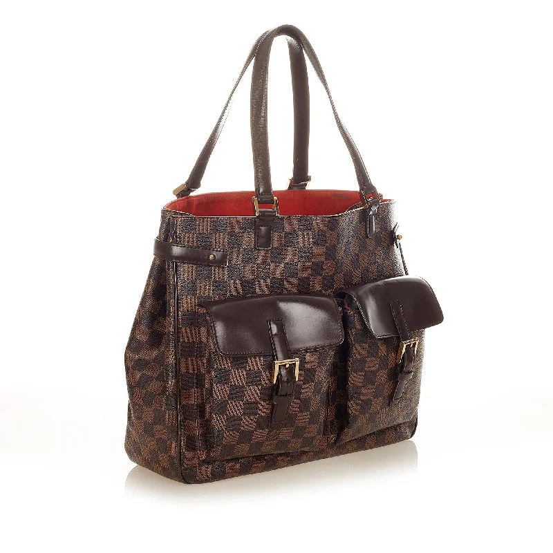 Ladies Louis Vuitton shoulder bags with a wide - width strap for comfortLouis Vuitton Damier Ebene Uzes (26563)