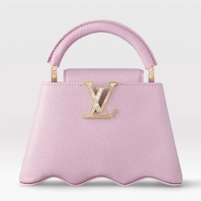 Louis Vuitton handbags with a beaded trim for a touch of glamourLouis Vuitton Women LV Capucines Mini Handbag Wisteria Taurillon Leather Cowhide