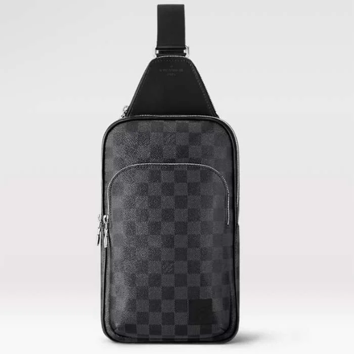 Medium - sized Louis Vuitton tote bags for work and shoppingLouis Vuitton LV Unisex Avenue Slingbag NM Damier Graphite Coated Canvas Cowhide Leather