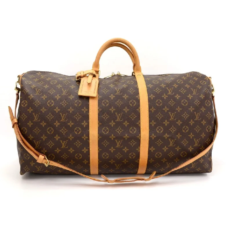 Louis Vuitton Alma bags with a leather - wrapped handle for a luxurious feelKeepall 60 Bandouliere Monogram Canvas Travel Bag