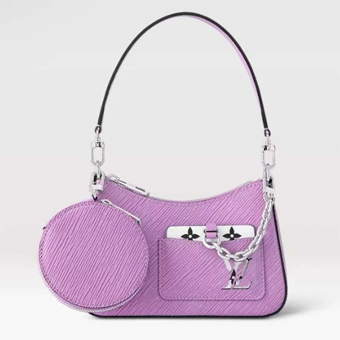 Louis Vuitton Alma bags with a leather - wrapped handle for a luxurious feelLouis Vuitton Women LV Marellini Handbag Lilas Provence Lilac Epi Grained Cowhide Leather