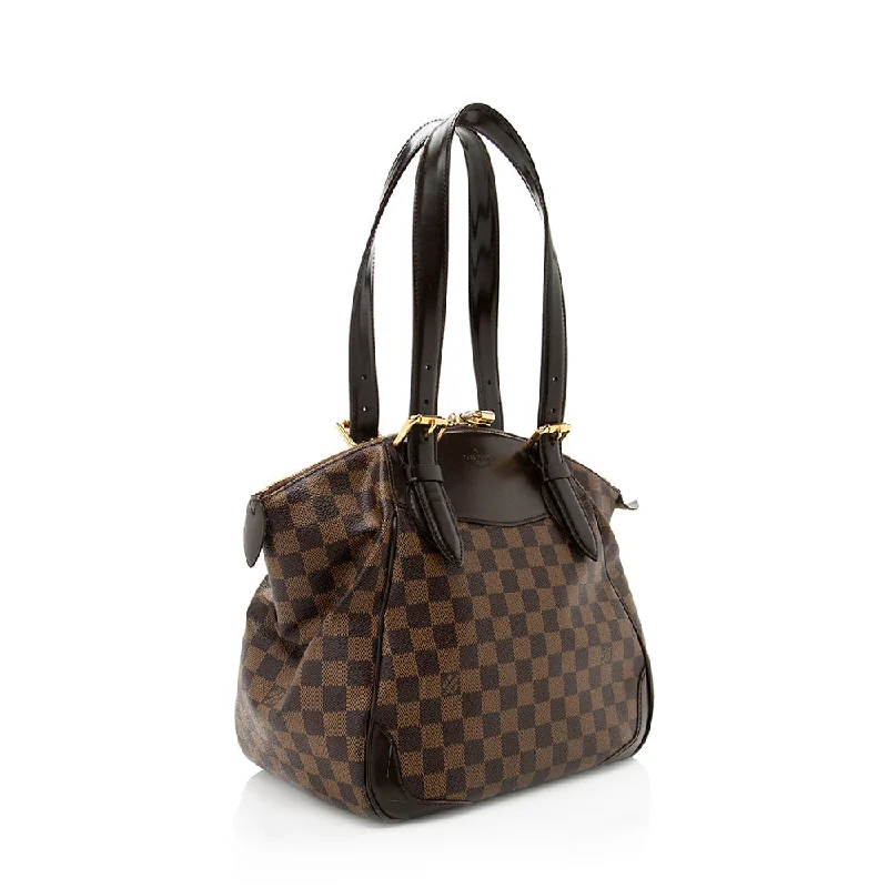 Ladies Louis Vuitton handbags with a detachable coin purse insideLouis Vuitton Damier Ebene Verona MM Shoulder Bag (19816)