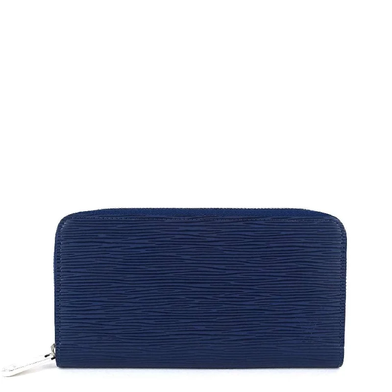 Louis Vuitton Alma bags with a leather - wrapped handle for a luxurious feelZippy Navy Blue Epi Leather Wallet