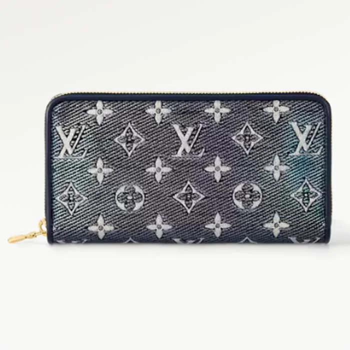 Louis Vuitton Capucines bags with smooth calfskin leather for luxuryLouis Vuitton LV Unisex Zippy Wallet Blue Monogram Coated Canvas Cowhide Leather