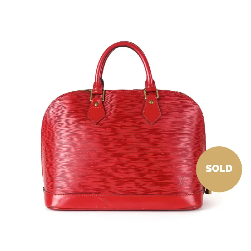 Ladies Louis Vuitton Capucines bags with a detachable shoulder strapEpi Leather Alma PM Handbag