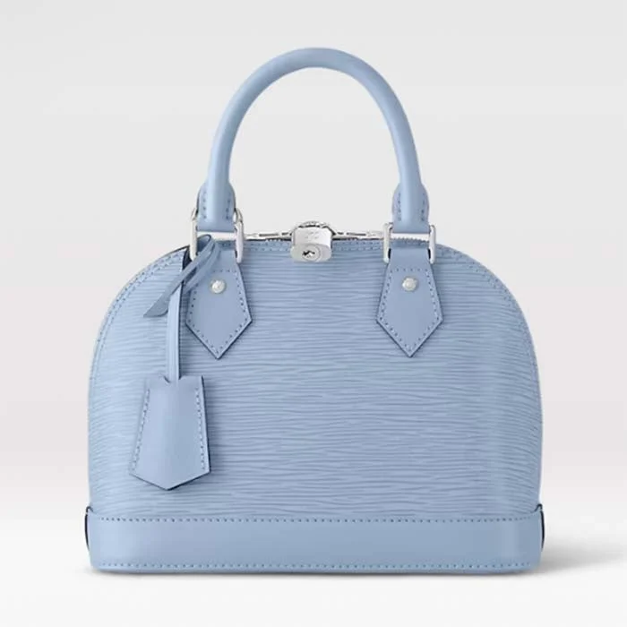 Louis Vuitton backpacks with a padded back panel for comfort during long - wearLouis Vuitton LV Women Alma BB Handbag Cloud Blue Epi Grained Smooth Cowhide Leather