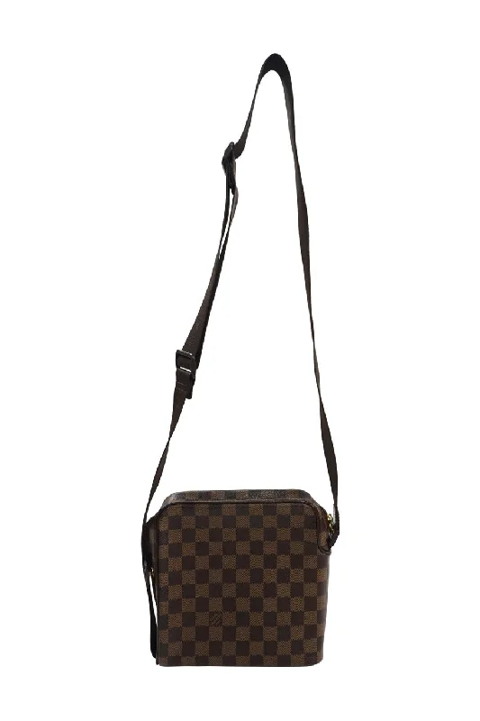 Ladies Louis Vuitton Capucines bags with a detachable shoulder strapLOUIS VUITTON Damier Ebene Canvas Olav PM Messenger Bag