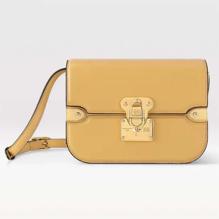 Louis Vuitton handbags with a back - zip pocket for storing valuablesLouis Vuitton Women LV Orsay MM Handbag Yellow Cowhide Leather Flap Closure N-Lock