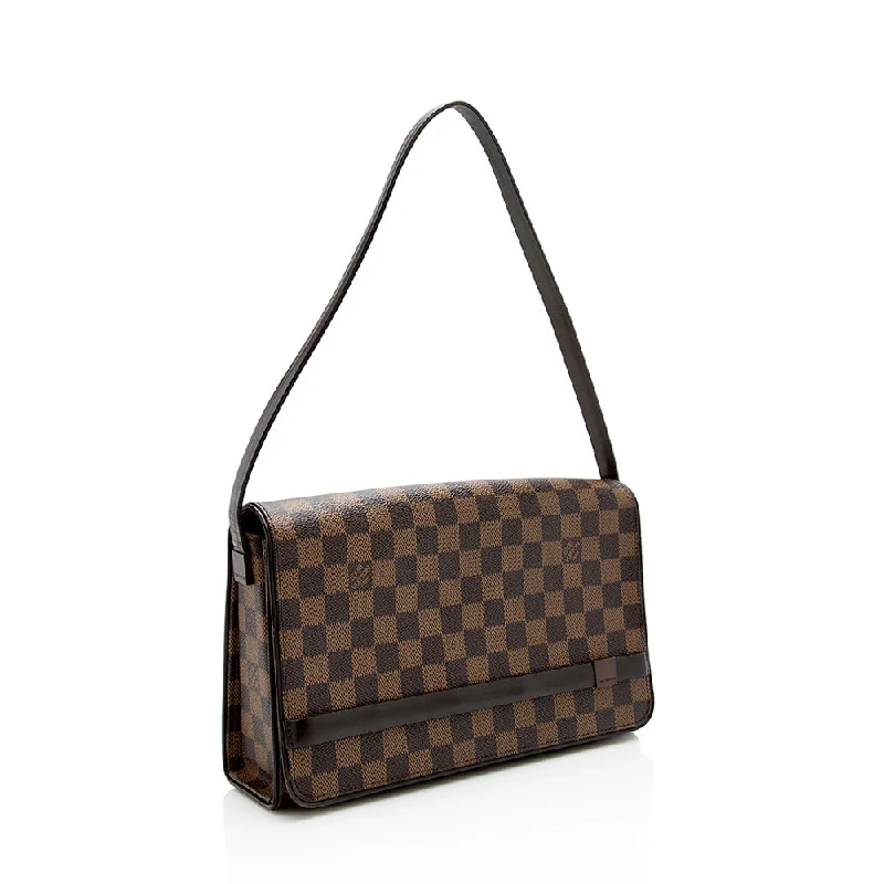 Louis Vuitton bags with a front - flap pocket for quick - access itemsLouis Vuitton Damier Ebene Tribeca Long Shoulder Bag (16116)