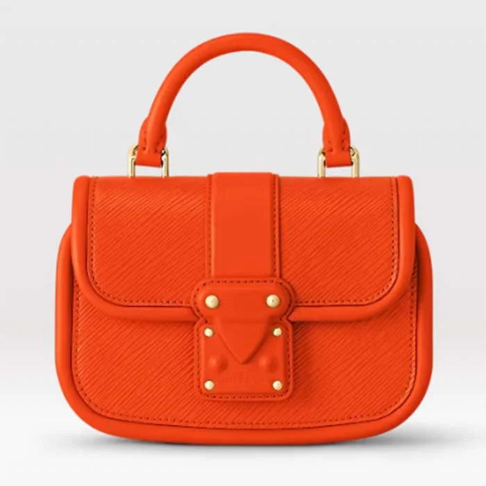 Louis Vuitton backpacks with a padded back panel for comfort during long - wearLouis Vuitton LV Women Hide Seek Orange Minnesota Epi Grained Smooth Cowhide Leather