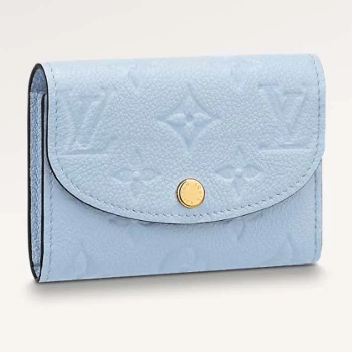 Louis Vuitton backpacks with a padded back panel for comfort during long - wearLouis Vuitton LV Unisex Rosalie Coin Purse Blue Monogram Empreinte Embossed Supple Grained Cowhide Leather