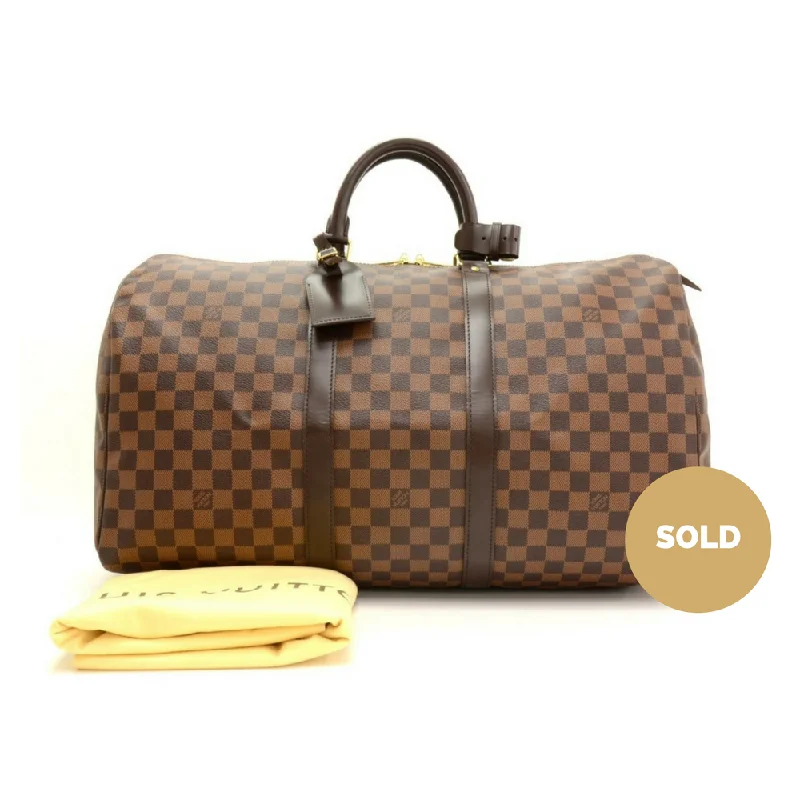 Ladies Louis Vuitton shoulder bags with a magnetic - closure flap for easeKeepall 50 Travel Bag