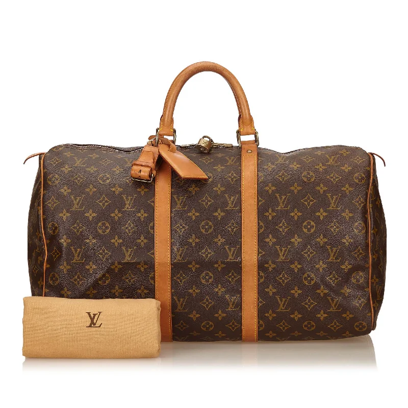 Louis Vuitton bags with a front - zip pocket for small items like keysKeepall 50 Monogram Canvas Travel Bag