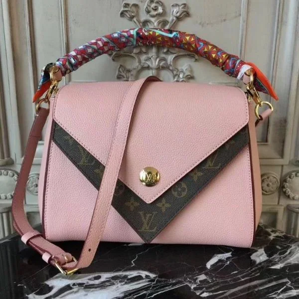 Louis Vuitton bags with a front - flap pocket for quick - access itemsLouis Vuitton Double V Handbag Rose Poudre