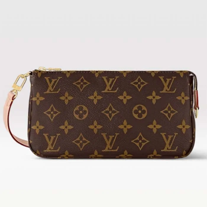 Louis Vuitton crossbody bags with adjustable shoulder straps for comfortLouis Vuitton Women Pochette Accessoires Natural Cowhide Leather Trimmings Zipper Closure