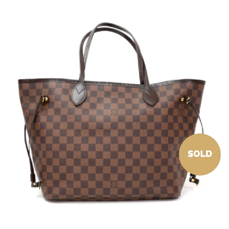 Louis Vuitton bags with a zip - around closure for enhanced securityDamier Ebene Canvas Neverfull MM Tote