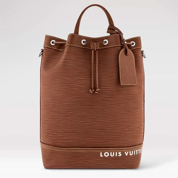 Louis Vuitton bags with a front - flap pocket for quick - access itemsLouis Vuitton LV Unisex Maxi Noé Sling Cognac Calf Leather Drawstring Inside-Hook Closure Double Handle