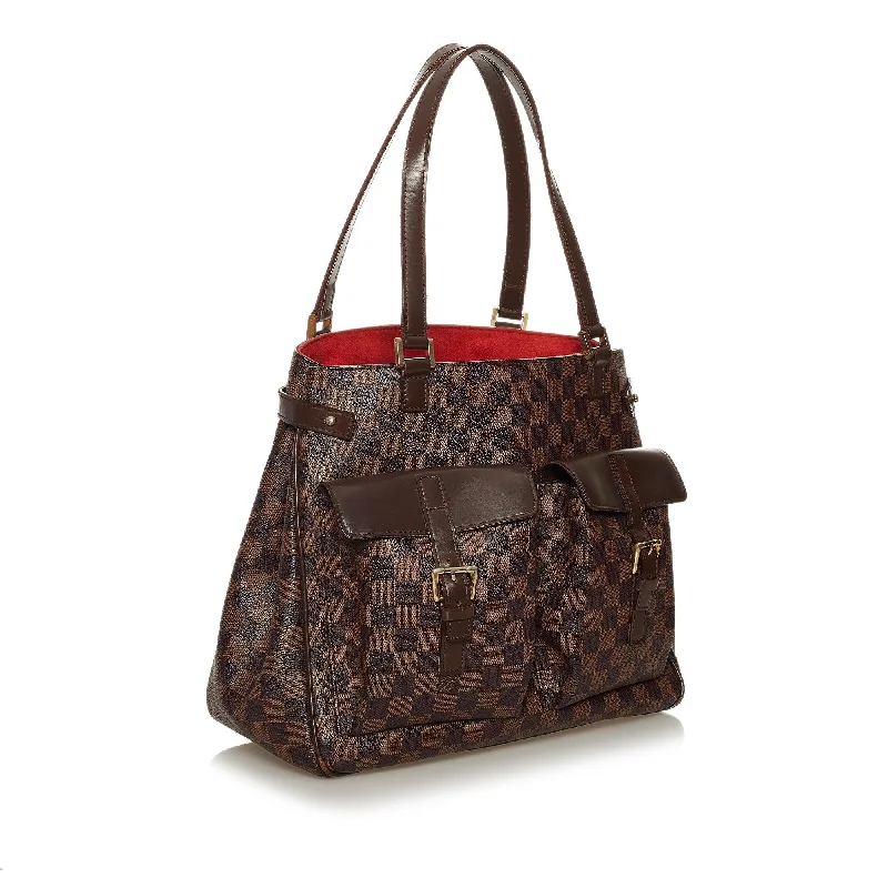 Louis Vuitton handbags with a metal - framed clasp for durabilityLouis Vuitton Damier Ebene Uzes (28904)