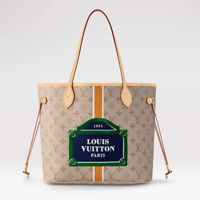 Small - sized Louis Vuitton Pochette Metis bags for a compact carryLouis Vuitton LV Unisex Neverfull MM Beige Ocher Monopaname Coated Canvas Cowhide Leather