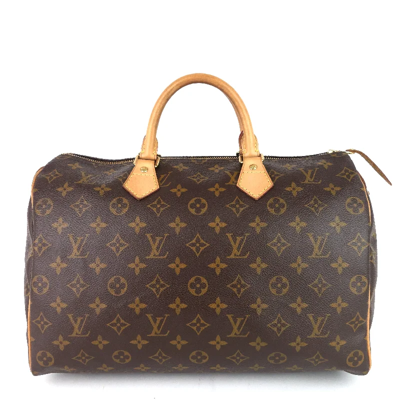 Louis Vuitton backpacks with a hidden back pocket for securitySpeedy 35 Monogram Canvas Bag