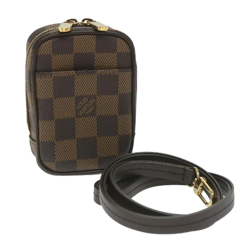 Louis Vuitton Twist bags with a contrast - colored interior for visual interestLOUIS VUITTON Damier Ebene Etui Okapi PM Pouch N61738 LV Auth bs9699