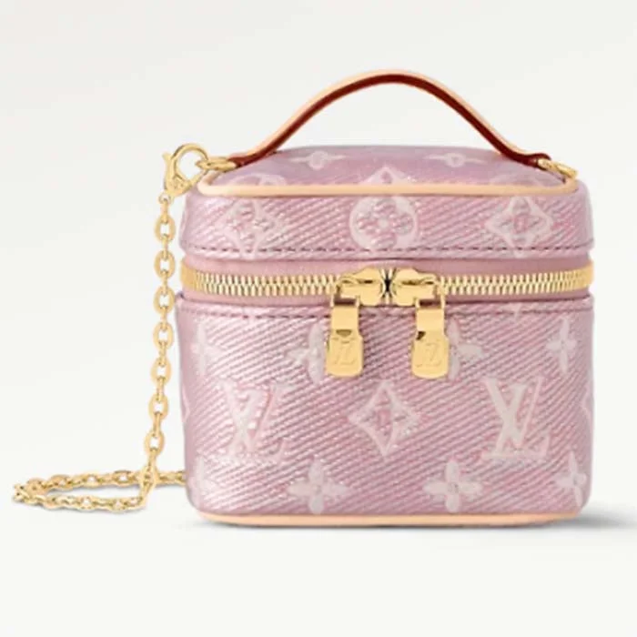 Louis Vuitton Speedy bags in monogram canvas for a classic lookLouis Vuitton LV Women Micro Vanity Pink Monogram Coated Canvas Natural Cowhide-Leather