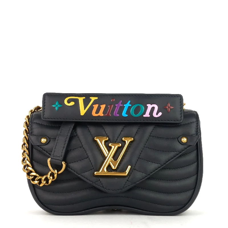 Louis Vuitton backpacks with a padded back panel for comfort during long - wearNew Wave Chain PM Calf Leather Bag