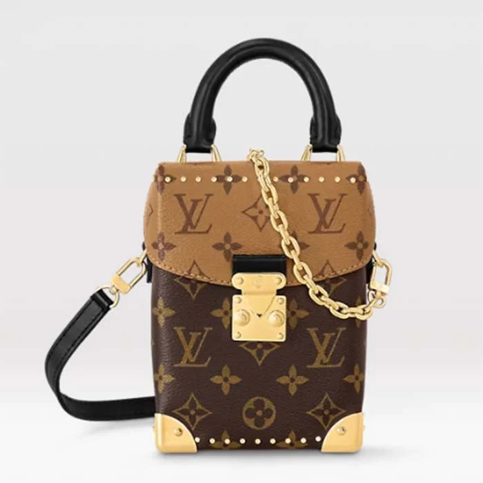 Louis Vuitton backpacks with a hidden back pocket for securityLouis Vuitton Women Camera Box Monogram Monogram Reverse Coated Canvas Cowhide Leather