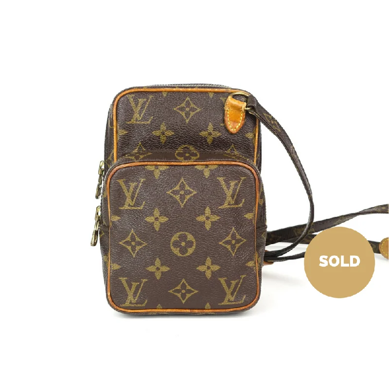 Ladies Louis Vuitton Petite Malle bags in a pastel color for a soft lookMini Amazone Monogram Canvas Shoulder Bag