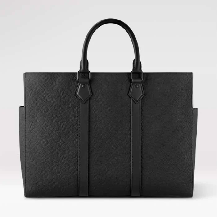 Louis Vuitton Speedy bags in monogram canvas for a classic lookLouis Vuitton Unisex Sac Plat 24H Black Embossed Taurillon Monogram Cowhide Leather