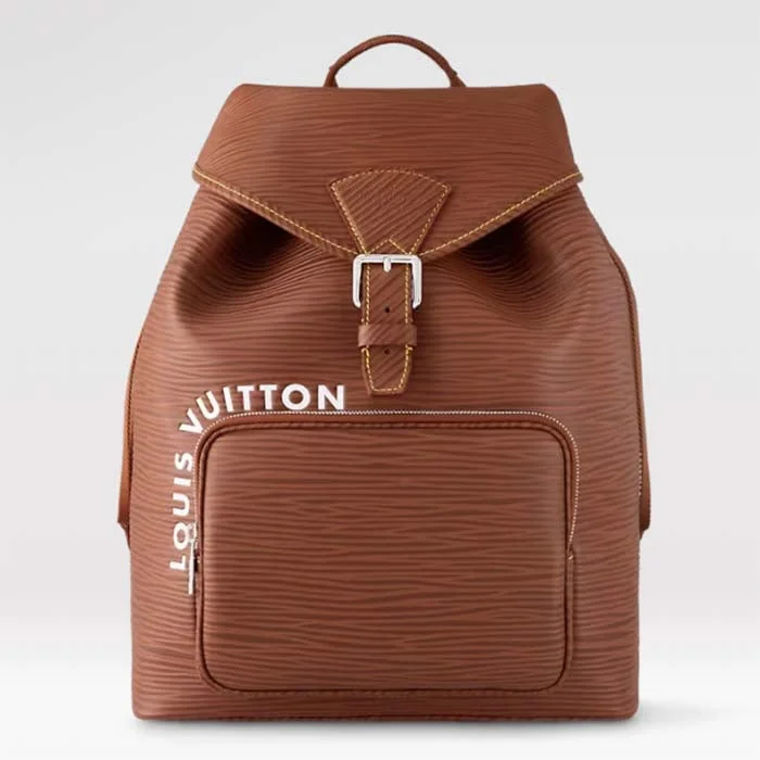 Louis Vuitton Alma bags with a detachable shoulder strap for versatilityLouis Vuitton LV Unisex Montsouris Backpack Cognac Calf Leather Drawstring Magnetic Closure Handle