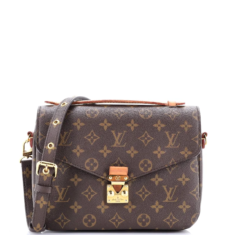 Louis Vuitton bags with a snap - button closure and a decorative charm for stylePochette Metis Monogram Canvas