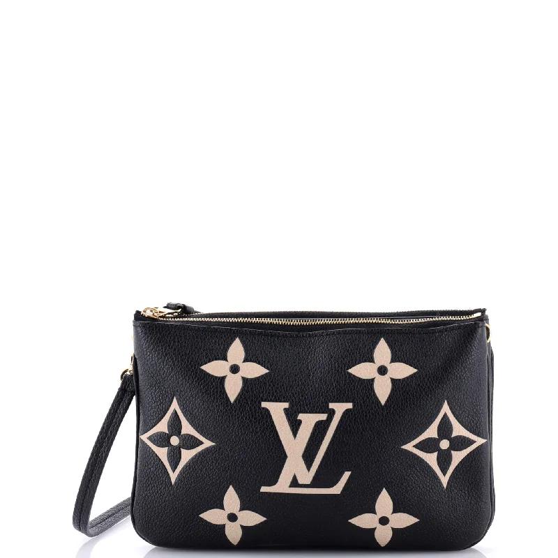 Louis Vuitton Twist bags with the iconic LV - turnlock closureDouble Zip Pochette Bicolor Monogram Empreinte Giant