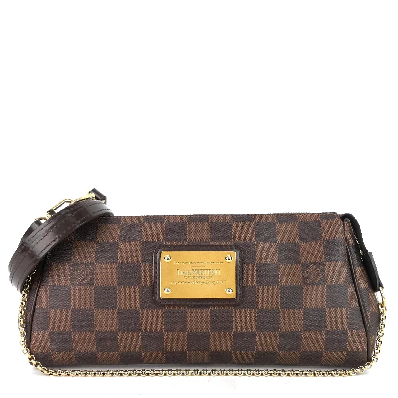 Louis Vuitton Alma bags with a monogram - embossed leather surfaceEva Damier Ebene Canvas Bag