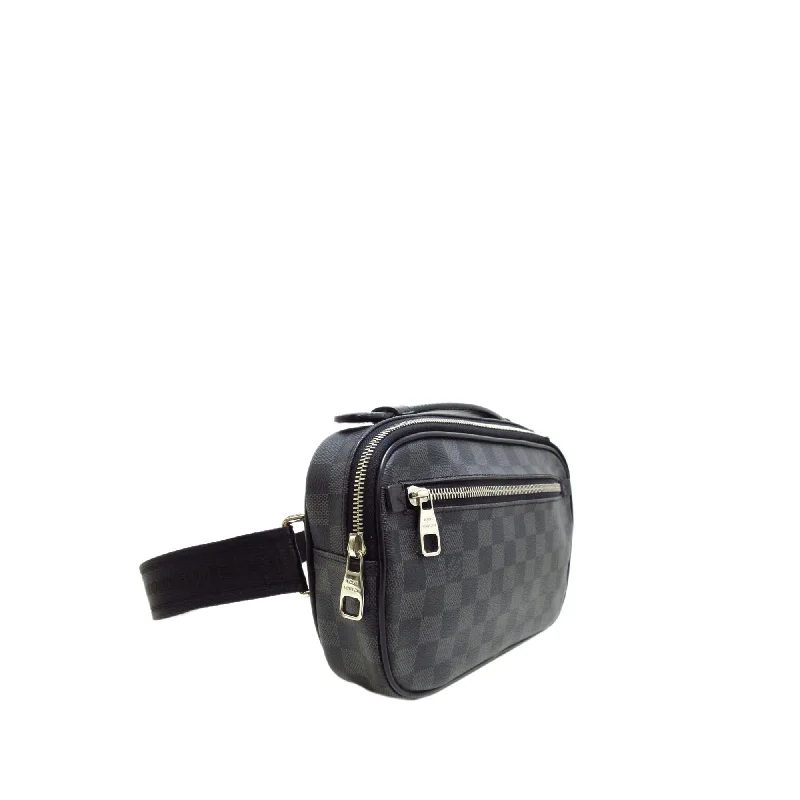 Louis Vuitton bags with a front - flap pocket for quick - access itemsLouis Vuitton Damier Graphite Ambler (i66D4w)