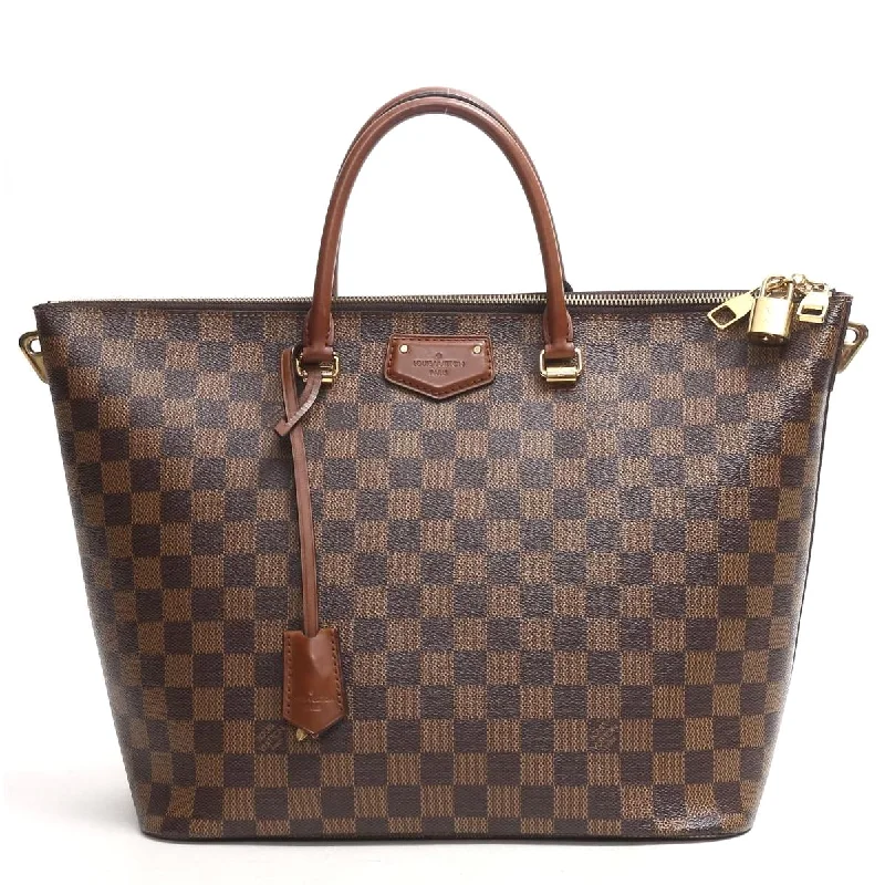 Louis Vuitton tote bags with a printed LV logo on the front for brand visibilityBelmont Damier Ebene Canvas Bag