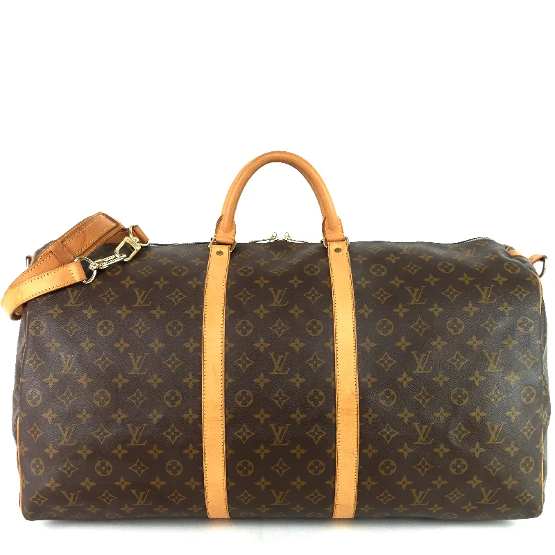 Louis Vuitton Twist bags with a contrast - colored interior for visual interestKeepall 60 Bandouliere Monogram Canvas Bag