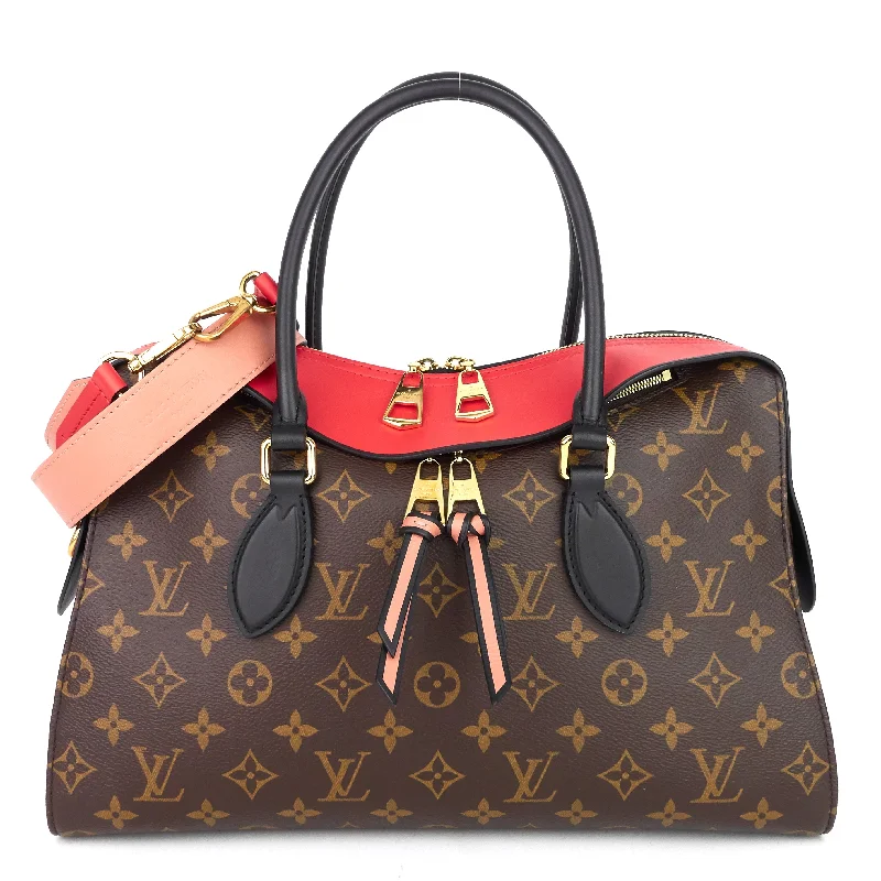 Louis Vuitton Petite Malle bags with a hard - shell structure for uniquenessTuileries Monogram Canvas and Tricolour Leather Handbag