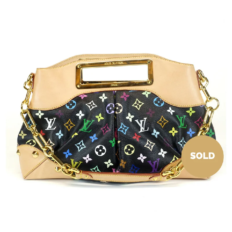 Ladies Louis Vuitton shoulder bags with a wide - width strap for comfortJudy MM Multicoloured Monogram Canvas Handbag