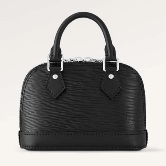 Louis Vuitton tote bags with a water - resistant coating for outdoor useLouis Vuitton LV Women Nano Alma Handbag Black Epi Grained Cowhide Leather