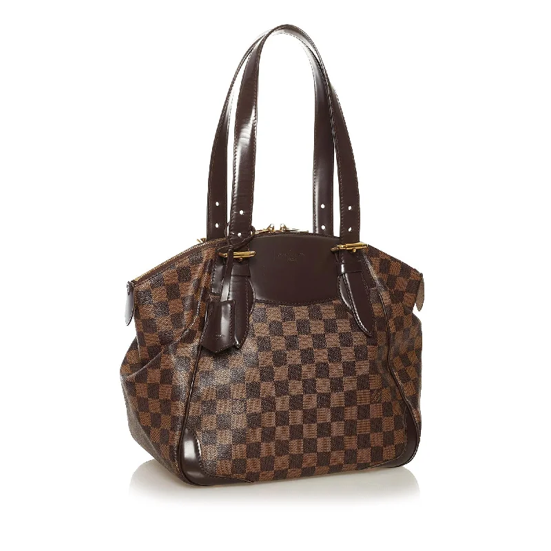 Louis Vuitton backpacks with a padded back panel for comfort during long - wearLouis Vuitton Damier Ebene Verona MM 35695)