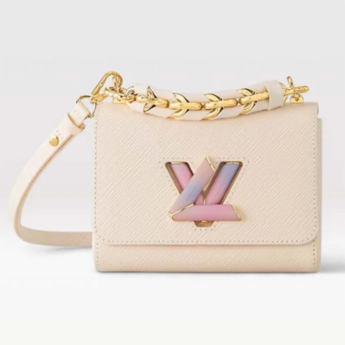 Louis Vuitton bags with a zippered interior pocket for better organizationLouis Vuitton LV Women Twist PM Quartz White Epi Grained Cowhide Leather