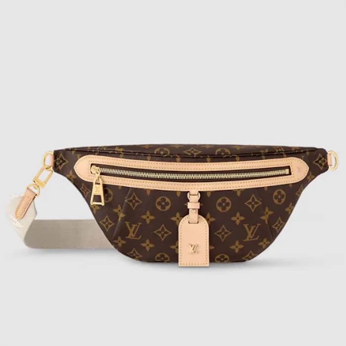 Louis Vuitton tote bags with a double - handle and shoulder - strap optionLouis Vuitton LV Women High Rise Monogram Coated Canvas Natural Cowhide Leather