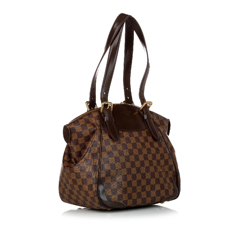 Louis Vuitton bags with a detachable mirror inside for on - the - go touch - upsLouis Vuitton Damier Ebene Verona MM (30175)