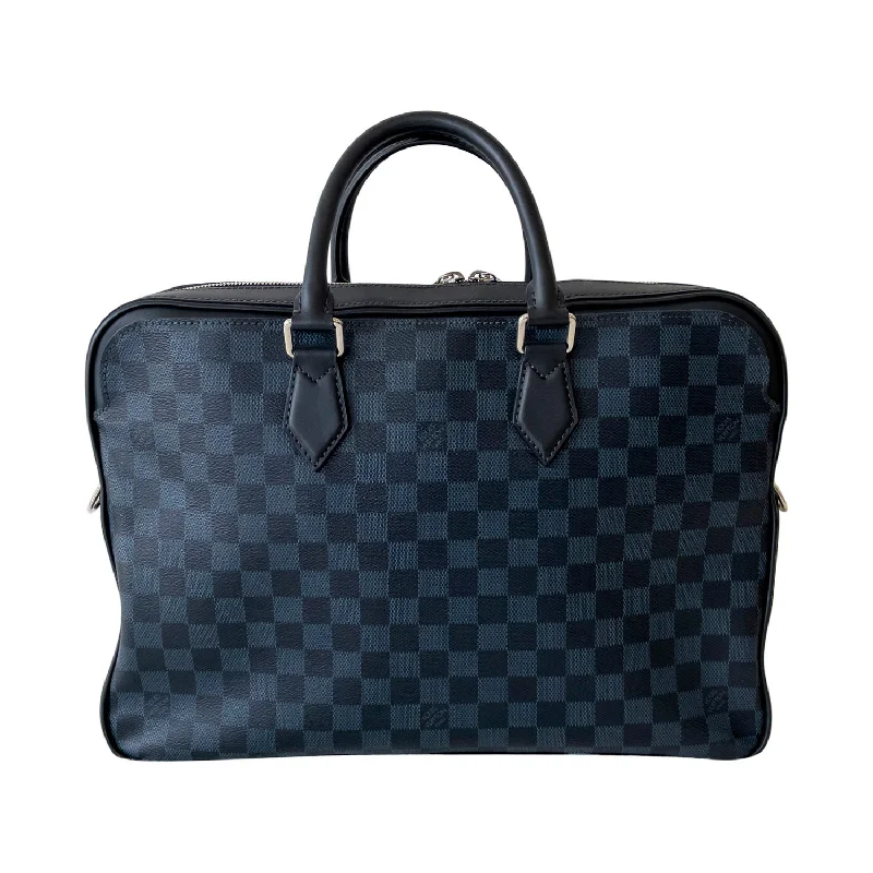 Louis Vuitton tote bags with a double - handle and shoulder - strap optionLouis Vuitton Damier Cobalt Dandy Briefcase