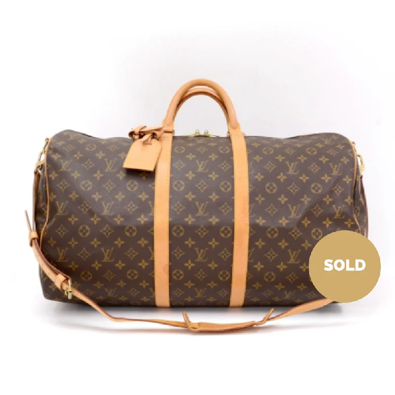 Louis Vuitton Speedy bags in monogram canvas for a classic lookMonogram Canvas Keepall 55 Bandouliere Duffel Bag with Strap